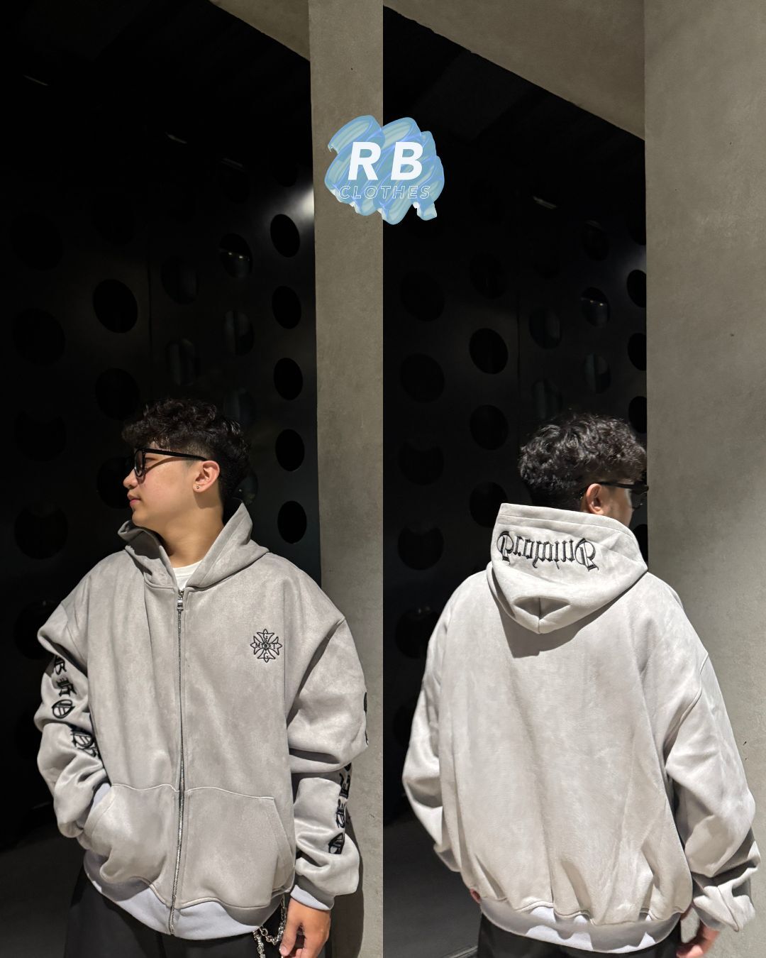 『RB』【預購】重磅 歌德字 刺繡 麂皮外套