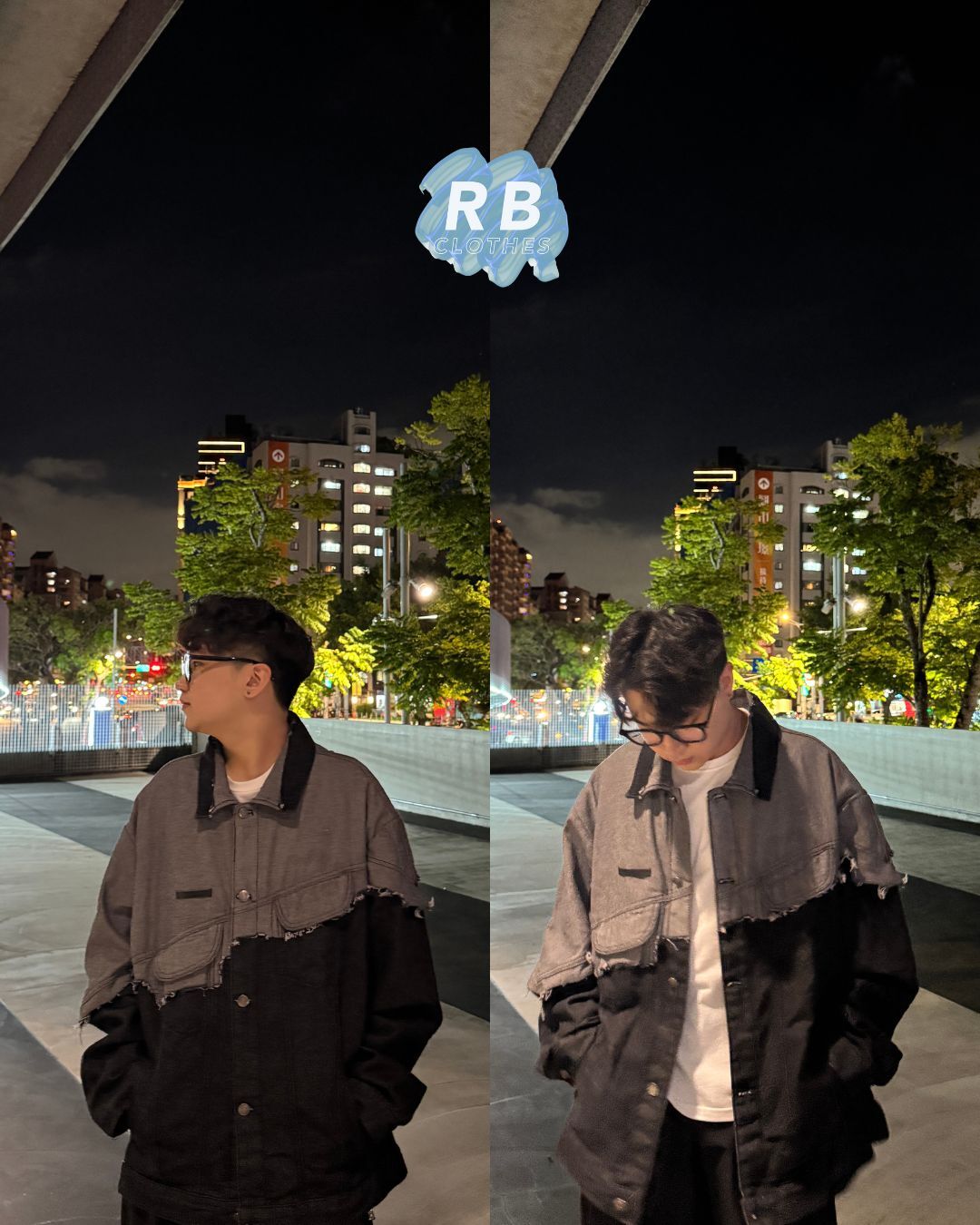 『RB』美式拼接做舊水洗流蘇 牛仔外套