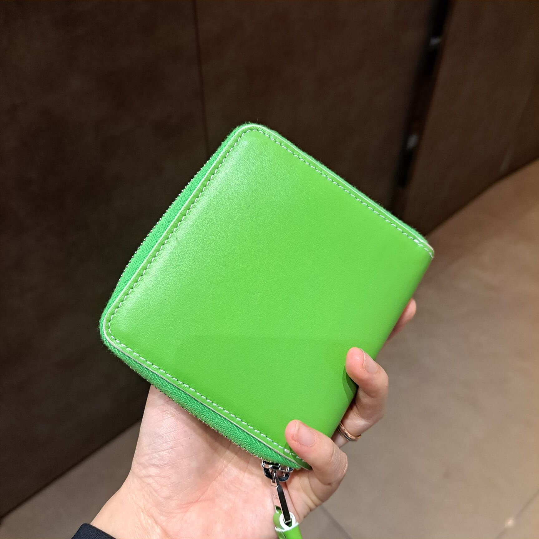 Tods XAUTLEAF embossed zip around small wallet green