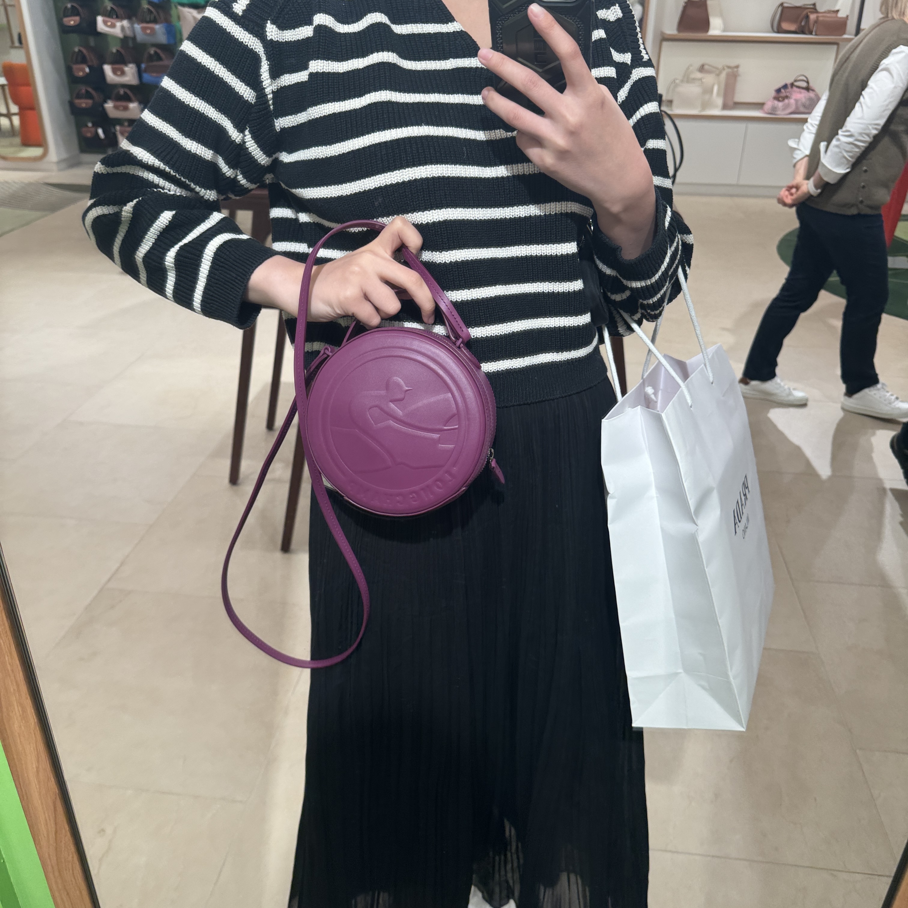 Longchamp HBW BOX-TROT top handle bag purple 10232