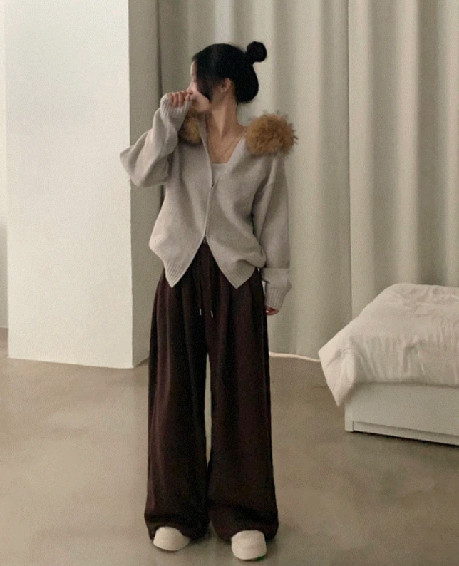 早秋預訂｜23側褶長寬版運動束帶褲