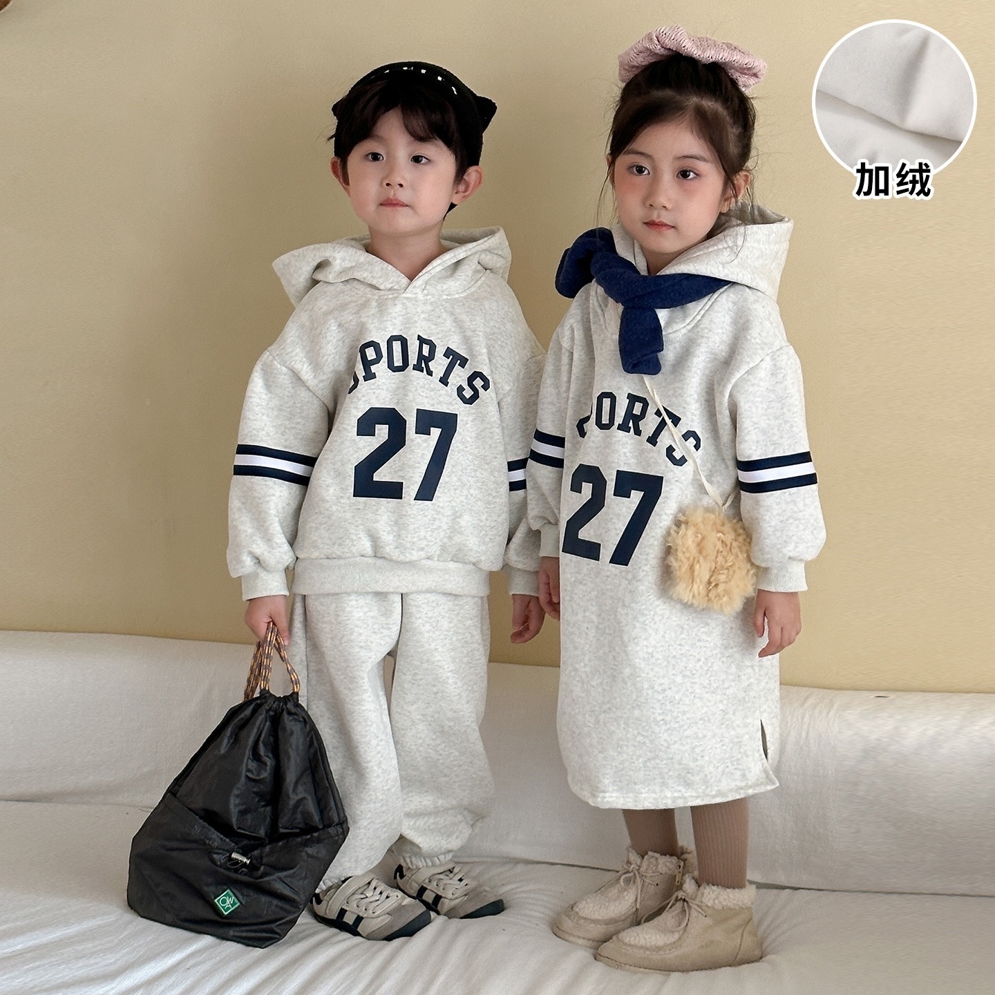 兄弟姐妹一起穿_加絨運動套裝/洋裝