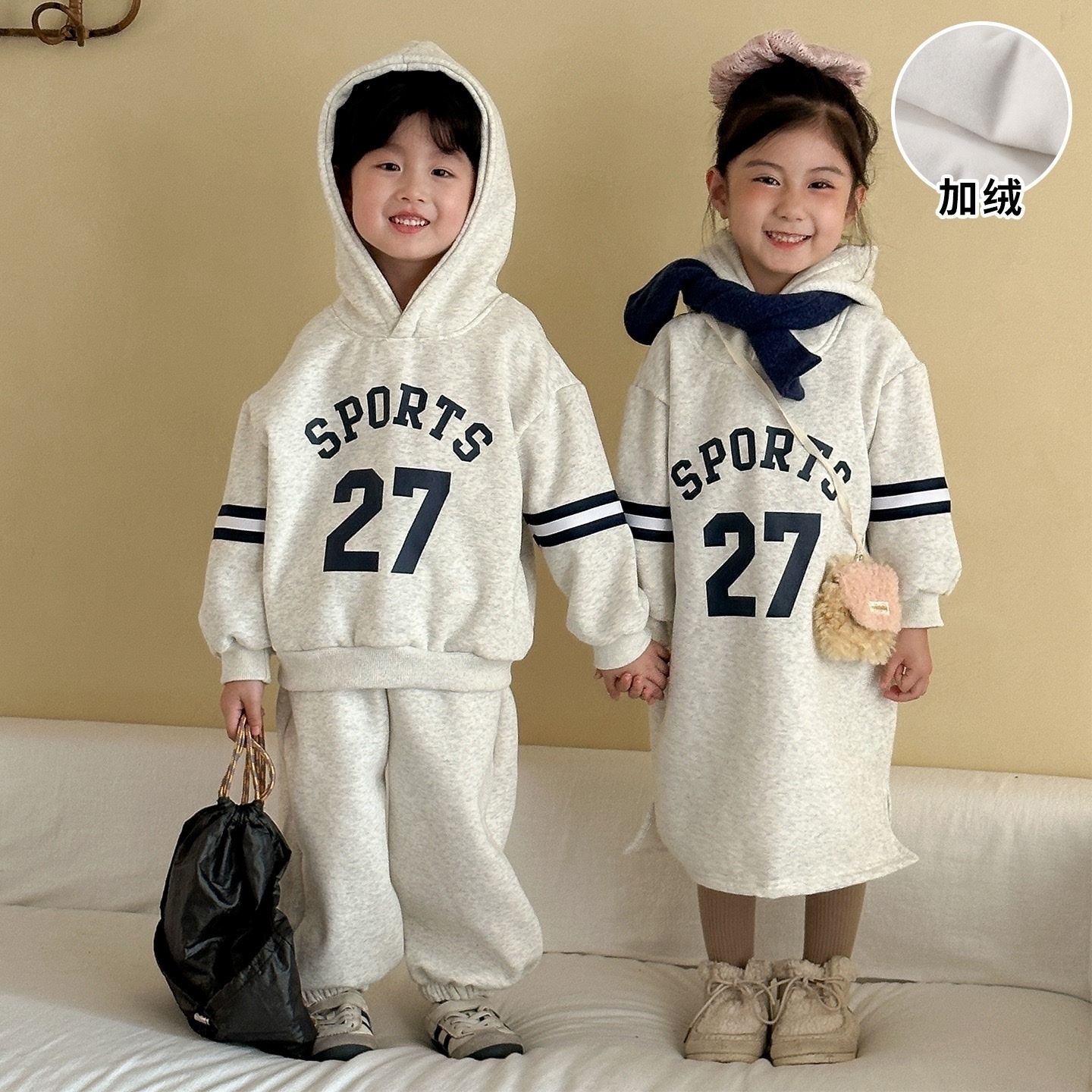 兄弟姐妹一起穿_加絨運動套裝/洋裝