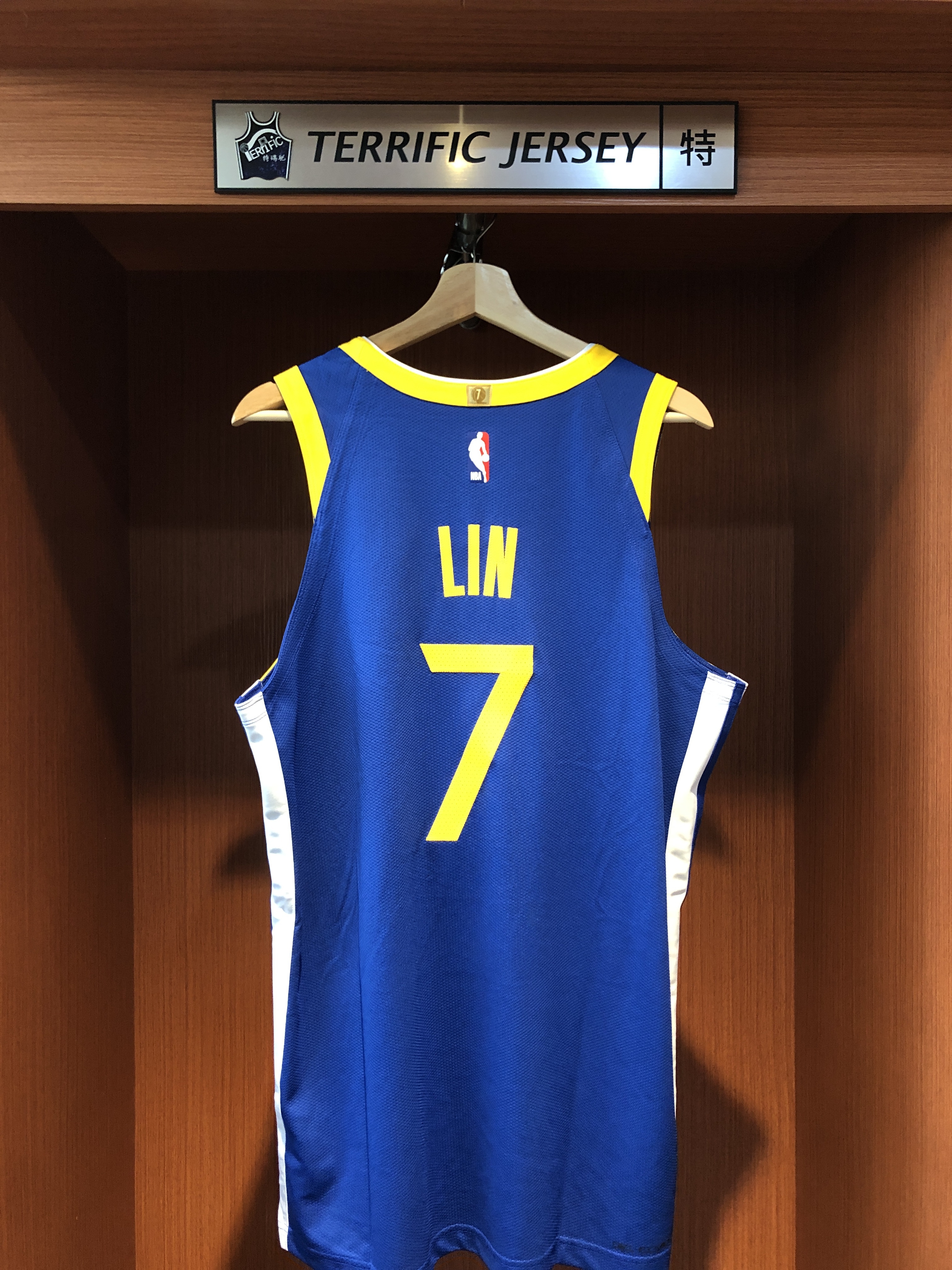 NBA球衣 Jeremy Lin 金州勇士藍 七冠 Icon Nike Authemtic 球員版 電繡 官方客製化 全新