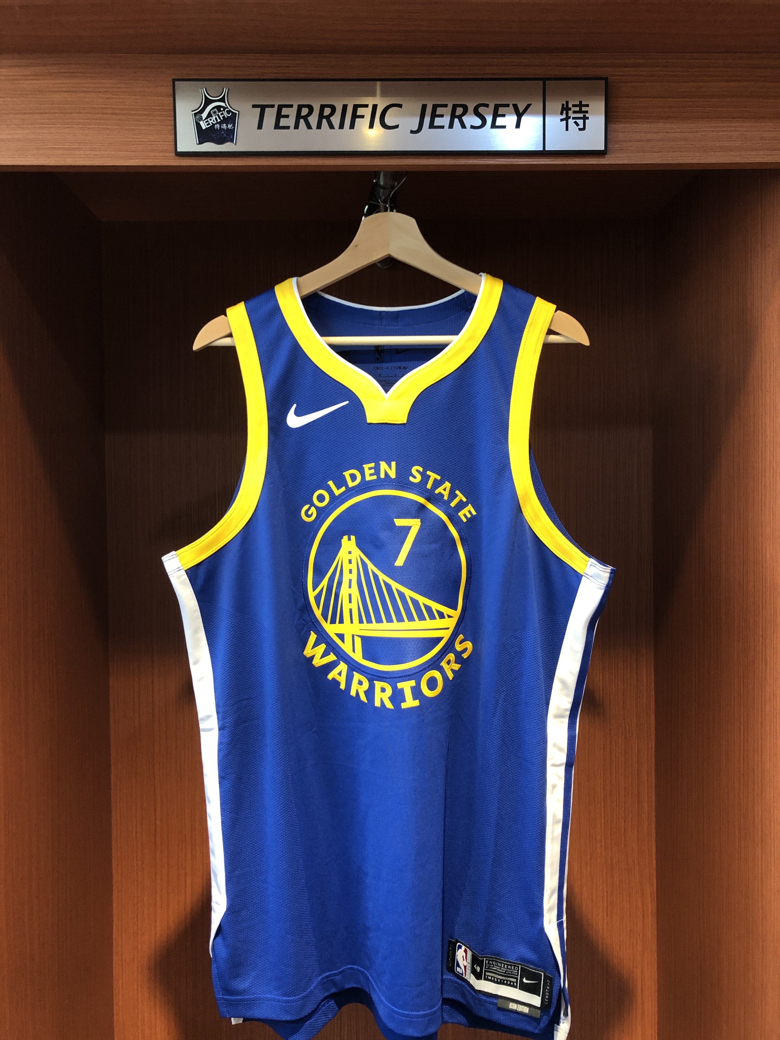 NBA球衣 Jeremy Lin 金州勇士藍 七冠 Icon Nike Authemtic 球員版 電繡 官方客製化 全新