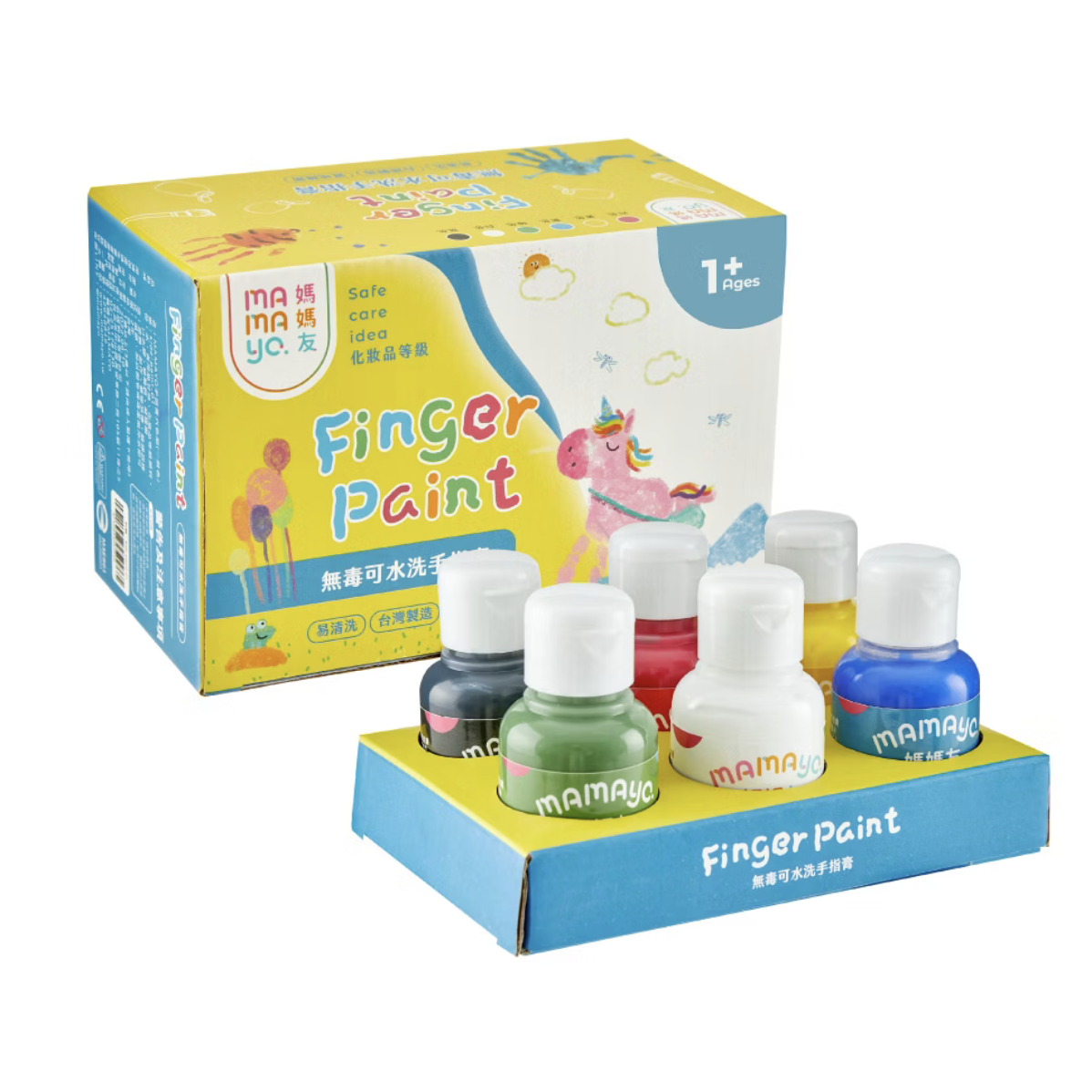 mamayo 無毒手指膏6色組-經典色 50ml/色 贈操作手冊