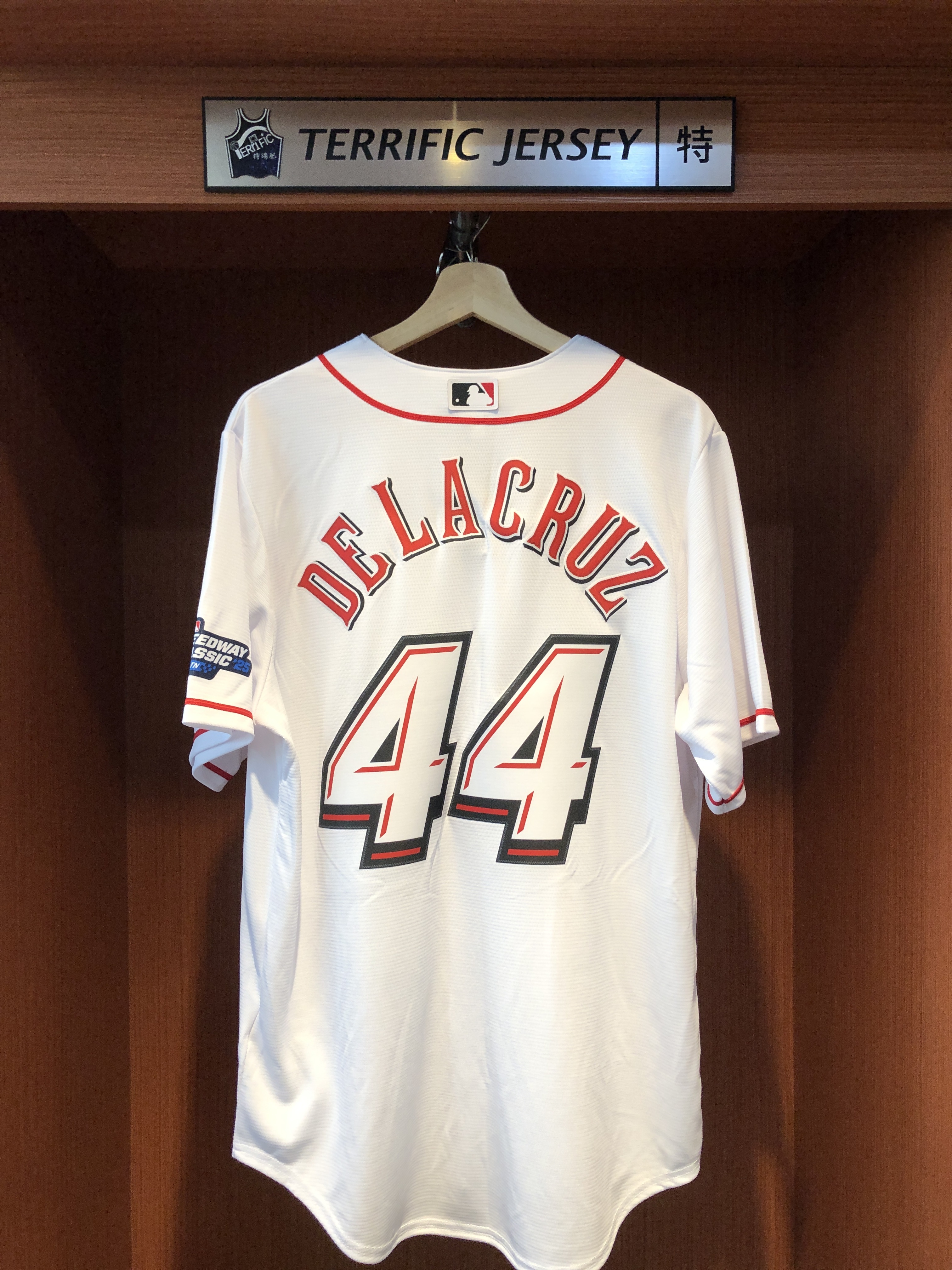 MLB球衣 De La Cruz 辛辛那提紅人 賽車白 Speedway Classic Nike Replica Player Name Jersey 球迷版 熱轉印 全新