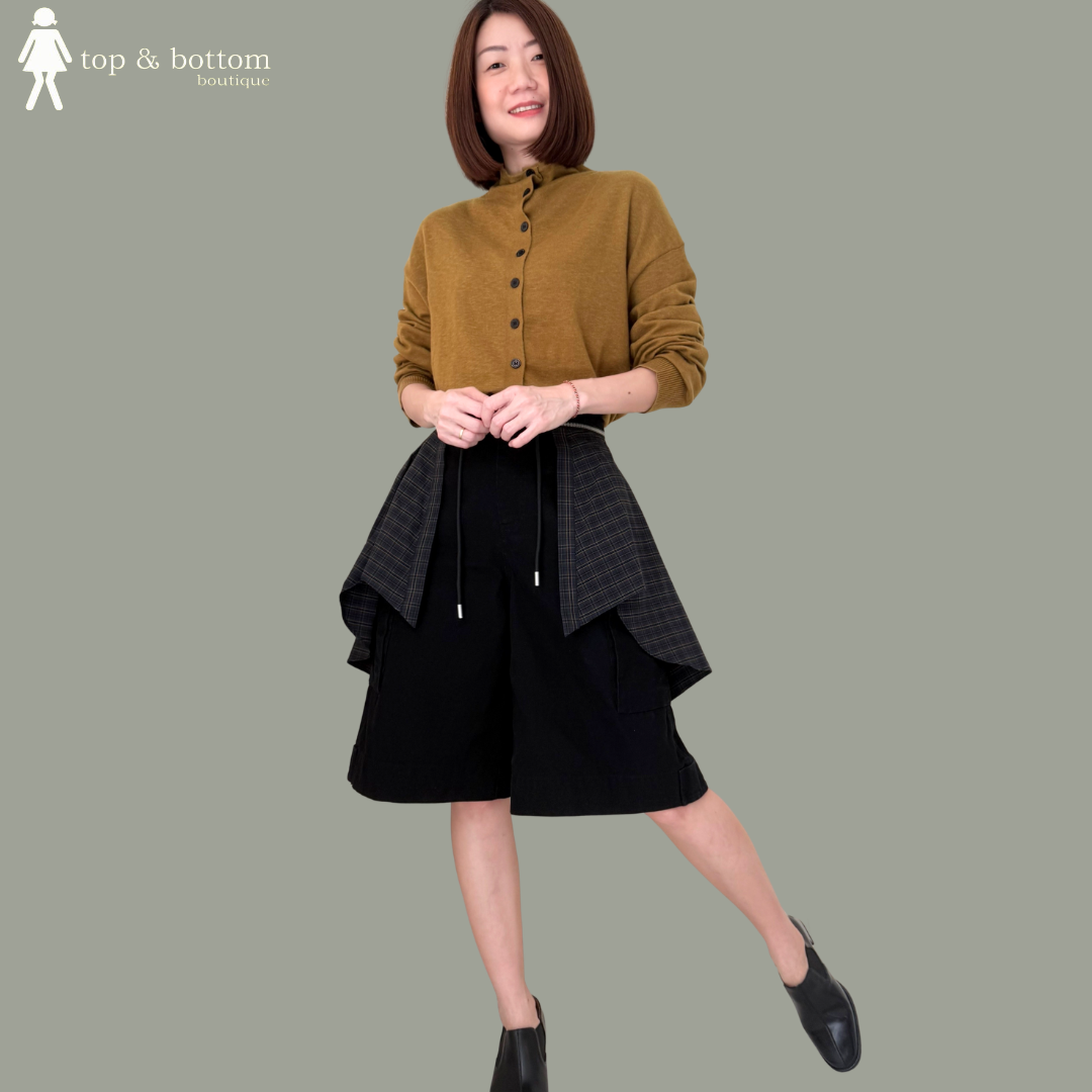 CHECKED LAYERED KNEE BERMUDA