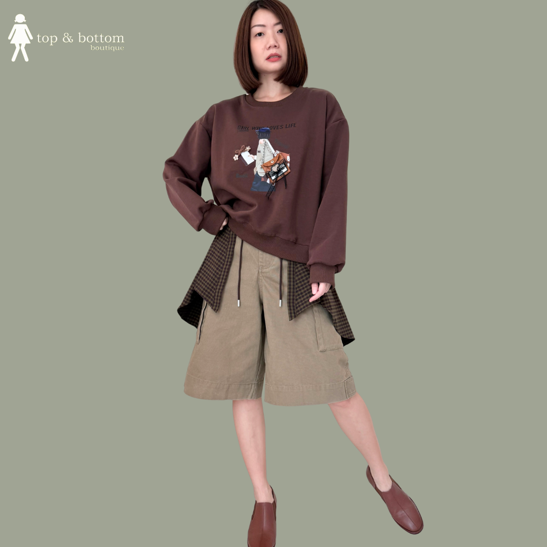 CHECKED LAYERED KNEE BERMUDA