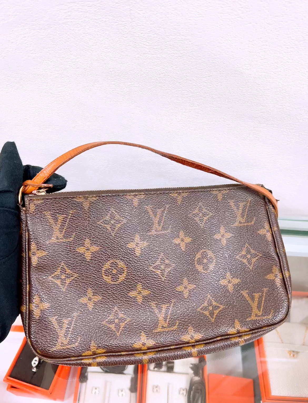 Lv pochette brown monogram 大麻將包 2000