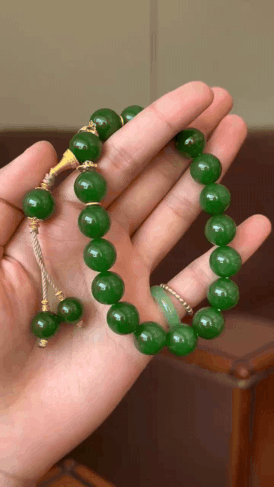 925735 和田玉碧玉陽綠手串手持 (12mm直徑)