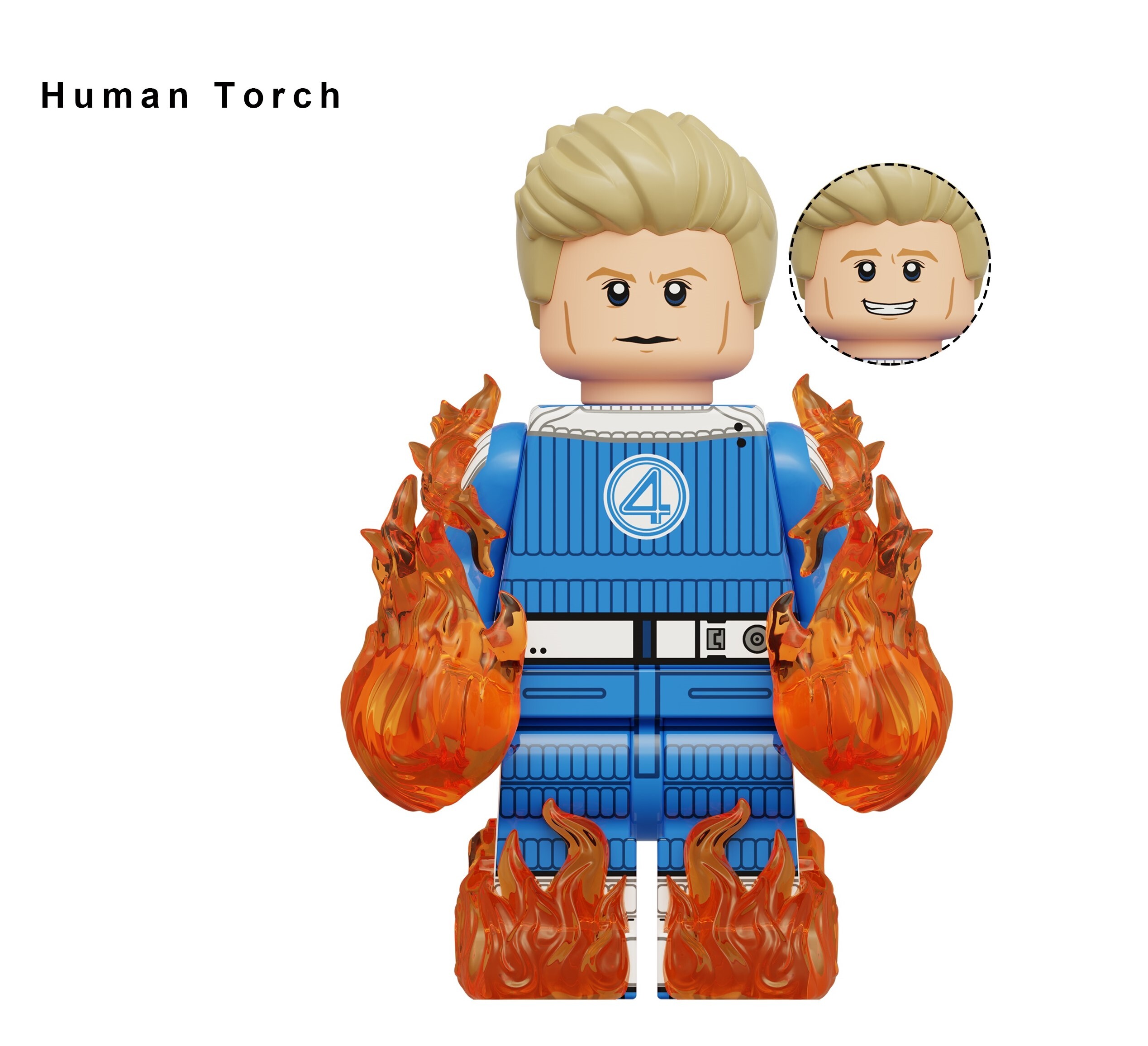The Fantastic Human Torch Custom Minifigures Minifigs Fit Lego KDL847 K2308