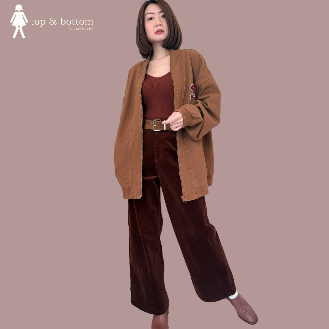 EMBROIDERED WORDING OVERSIZE JACKET