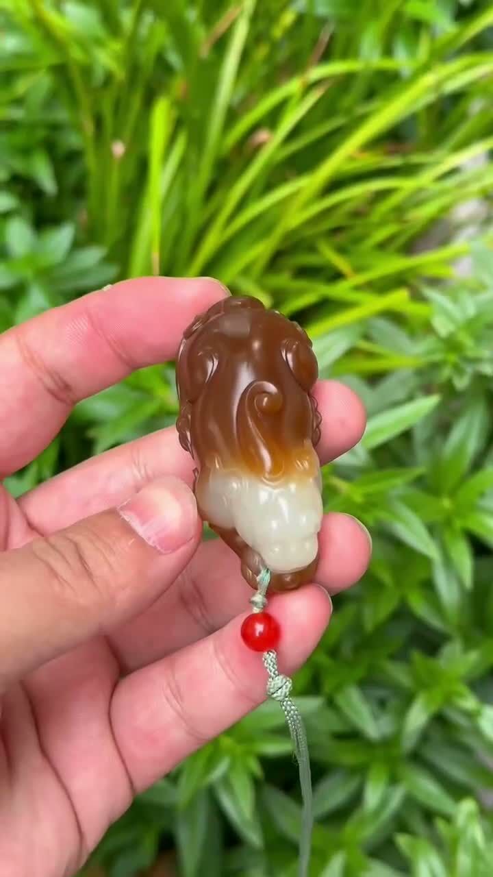 和田玉金山紅糖貔貅,天然和田玉軟玉