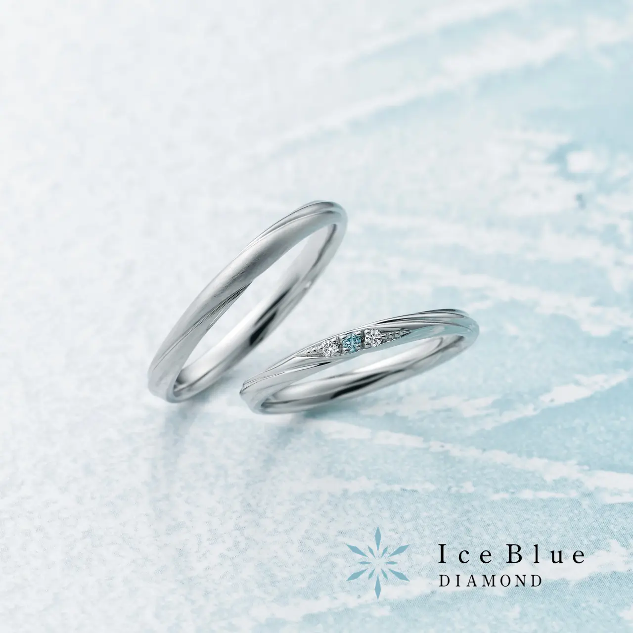 Ice Blue -Snow Crystal (Pt950) 結婚戒指