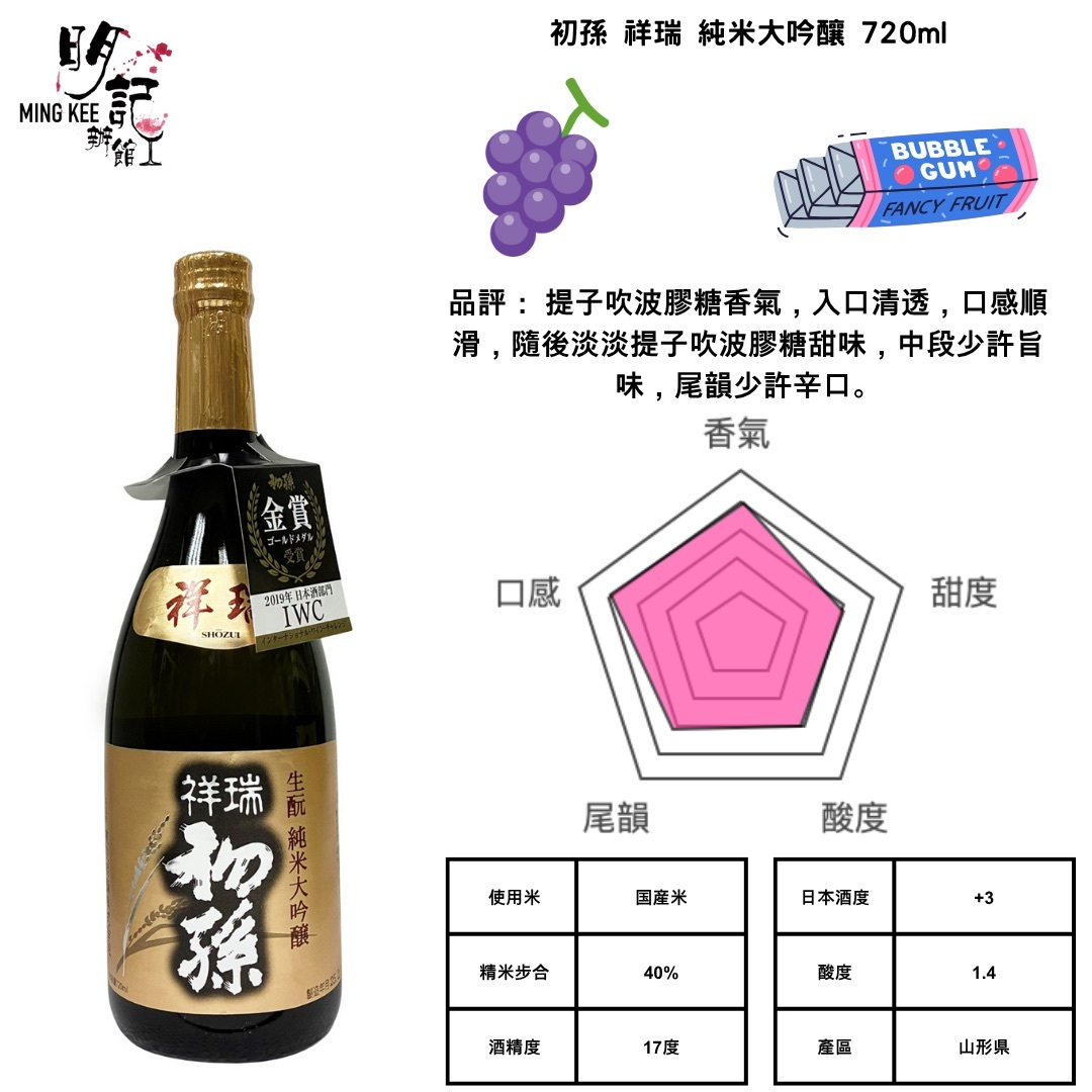 初孫 祥瑞 純米大吟釀 720ml