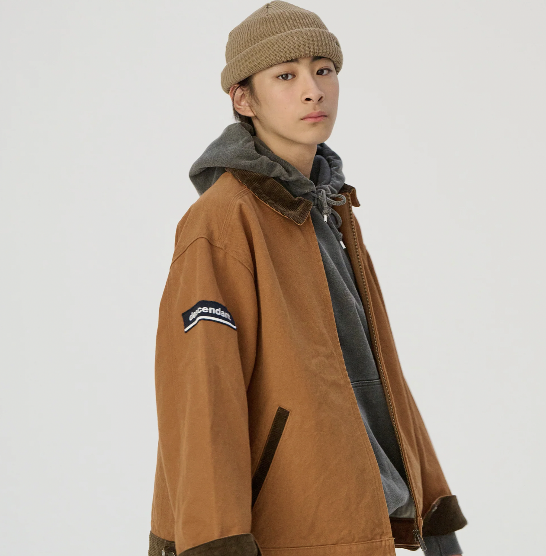 DESCENDANT FW25 EDDIECO DUCK JACKET | BROWN / GRAY