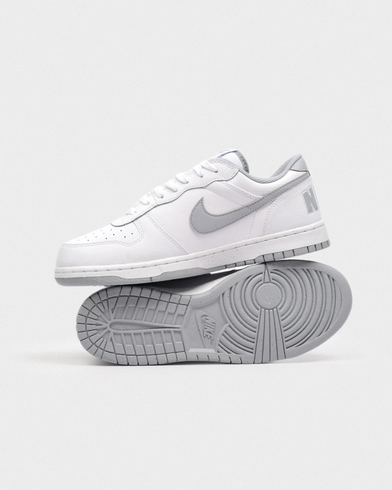NIKE BIG LOW 灰白 低筒 大LOGO 質感灰白 355152-106