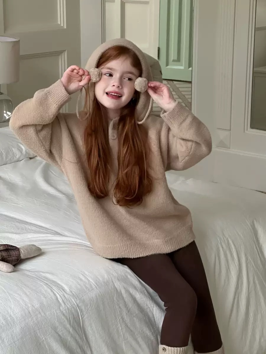 兩色柔軟水貂毛球球上衣