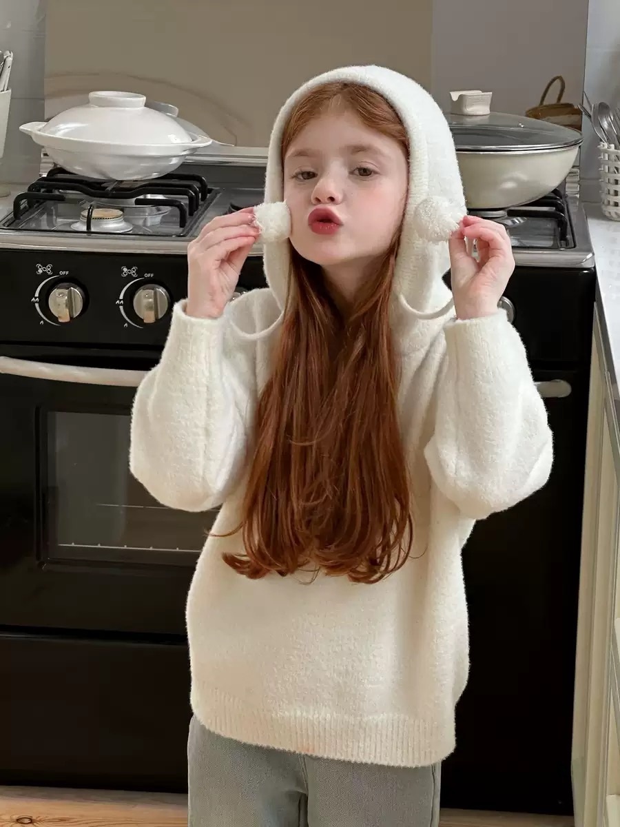 兩色柔軟水貂毛球球上衣