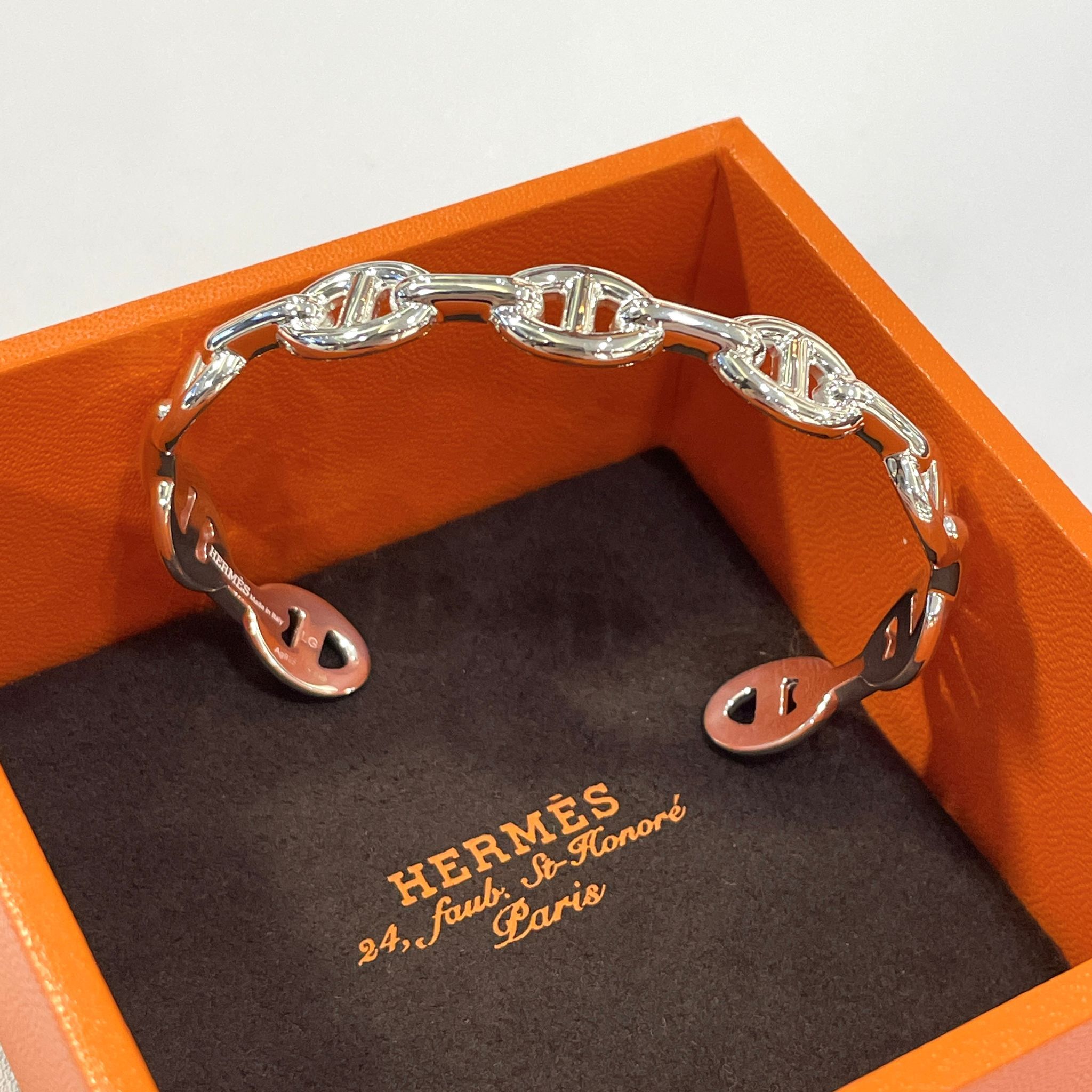 全新HERMES豬鼻手鐲 H109509B 925純銀 ST碼 CHAINE DANCRE ENCHAINEE BRACELET #BRAND NEW #香榭站正品