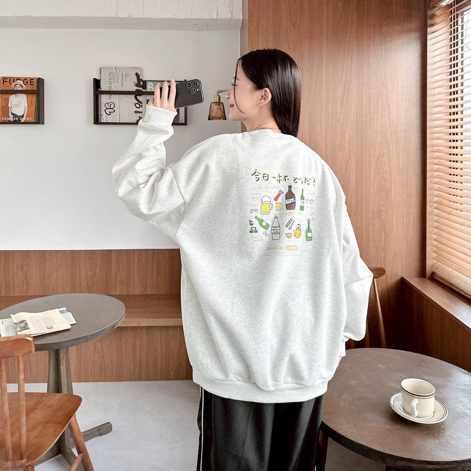 韓國Street酒標Logo 大學T