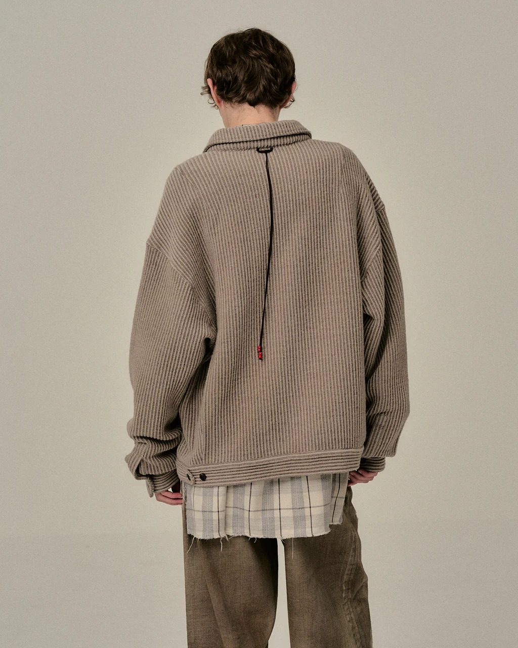 ANCELLM - WOOL CORDUROY WORK SHIRT JACKET / SAND