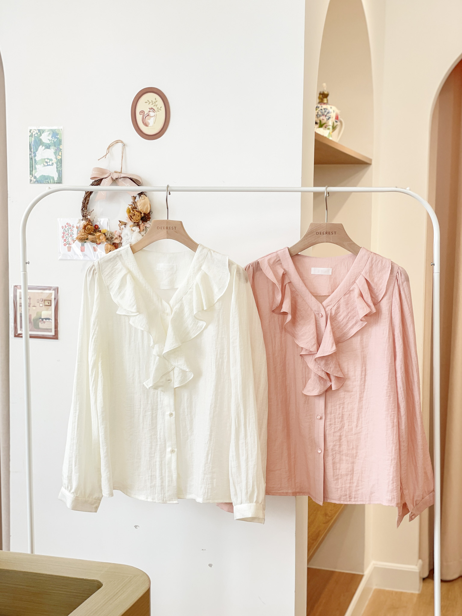 T1386 Strawberry Cake Ruffles Blouse