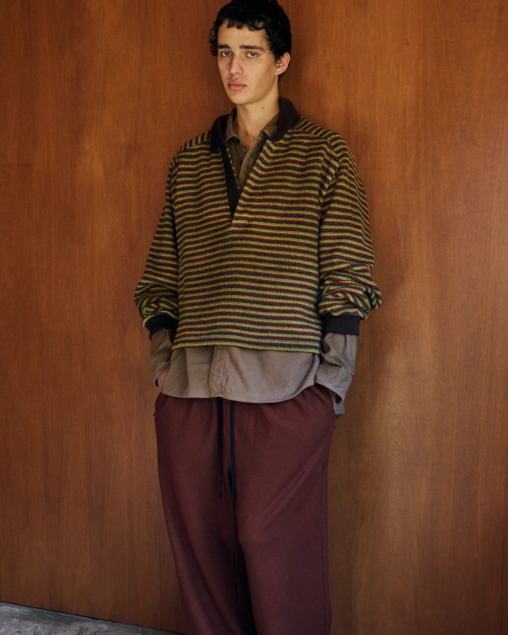 HABIT SELECT - ANCELLM - WOOL BORDER SKIPPER SHIRT