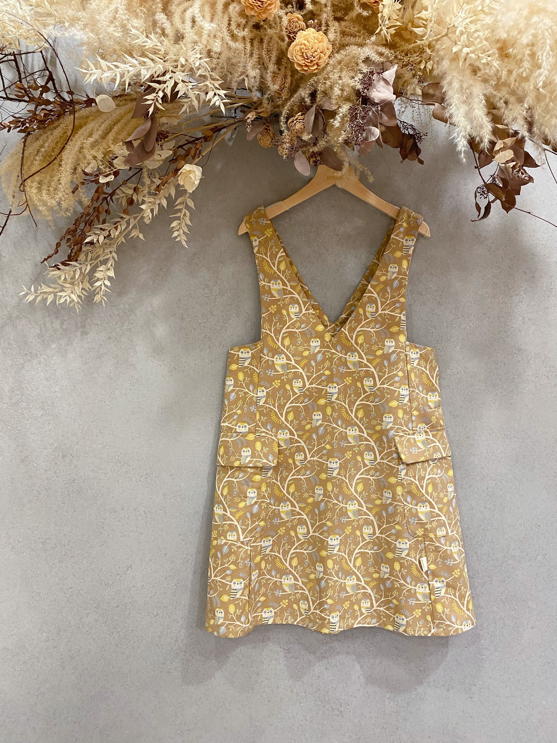 貓頭鷹 媽咪V領背心短洋裝