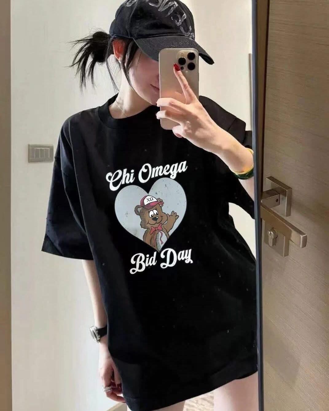 【美式休閒風熊熊字母造型棉tee】（現貨）