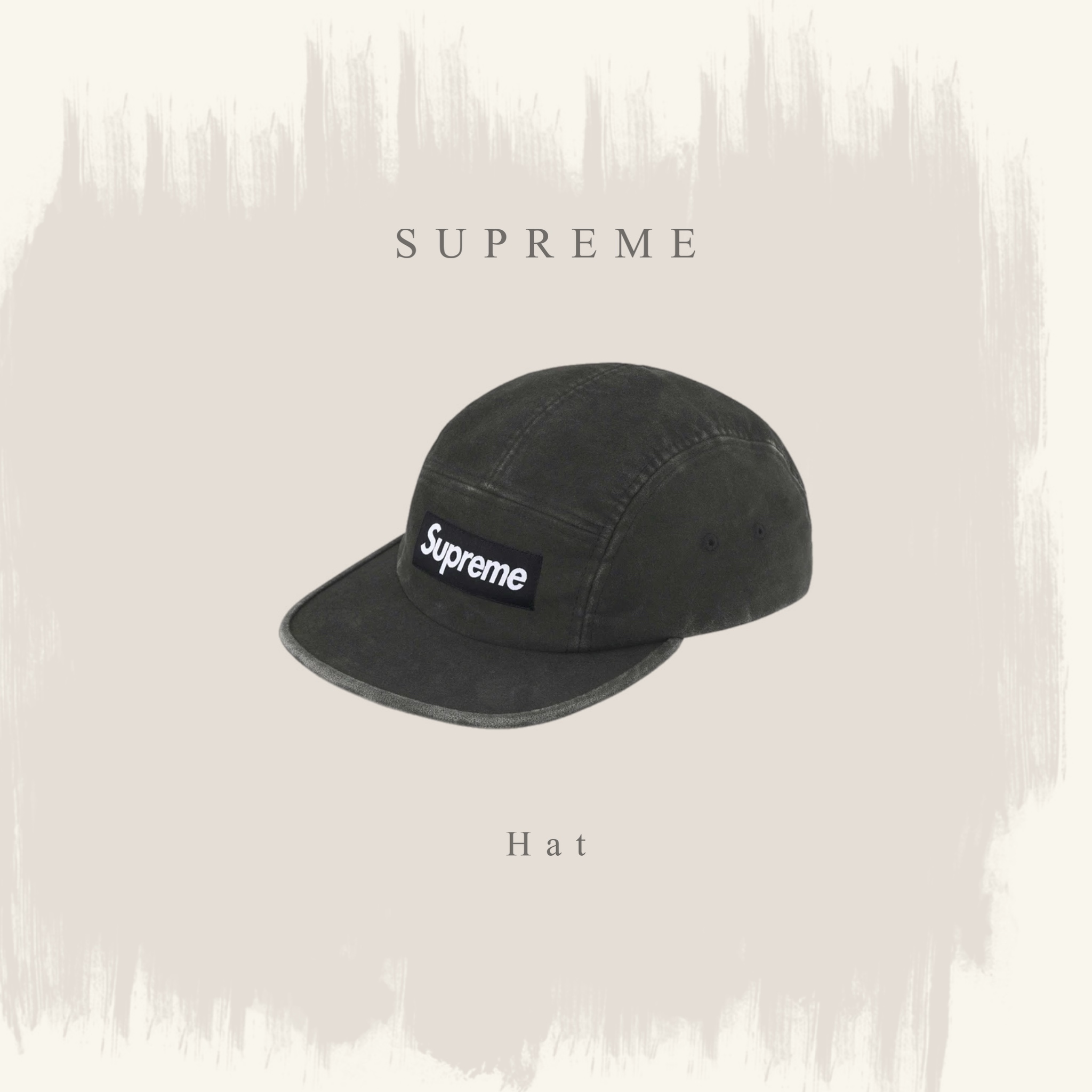 SUPREME FW25 WEEK 五分割 短絨毛 絨布 棒球帽 黑