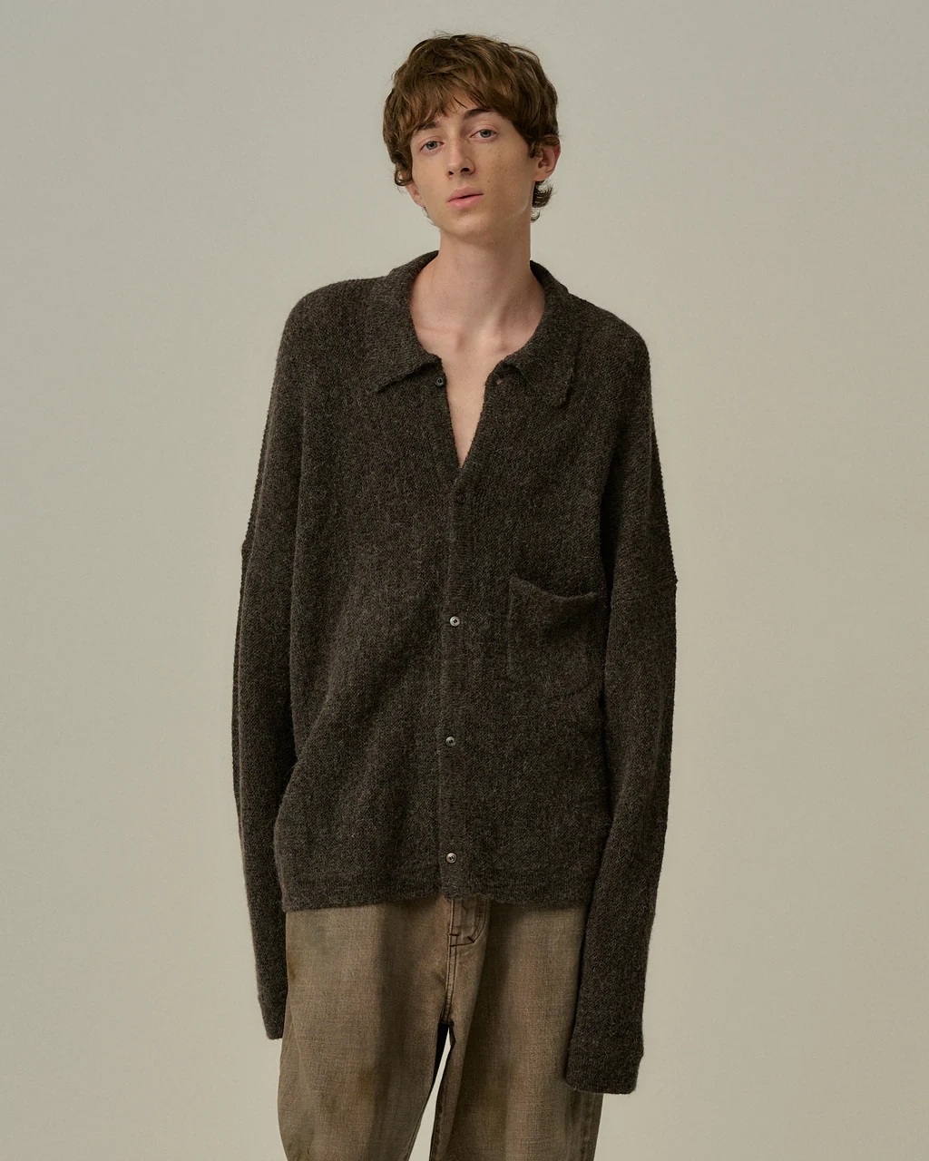 HABIT SELECT - ANCELLM - KIMONO KNIT SHIRT / 2COLORS