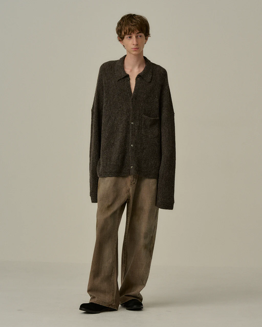HABIT SELECT - ANCELLM - KIMONO KNIT SHIRT / 2COLORS