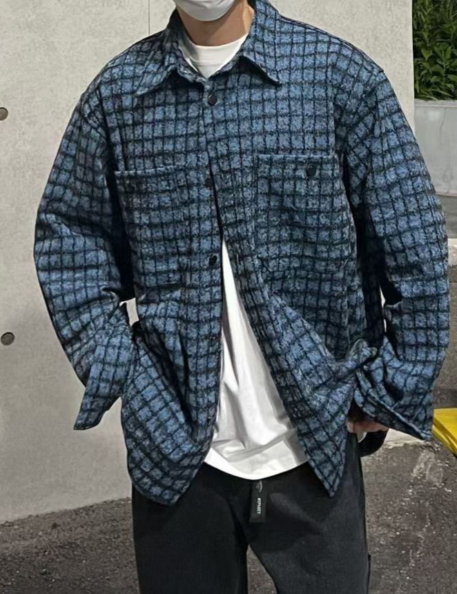 格仔長袖恤衫 ANSWER-005S