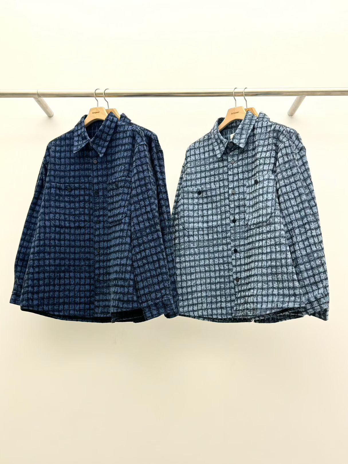 格仔長袖恤衫 ANSWER-005S