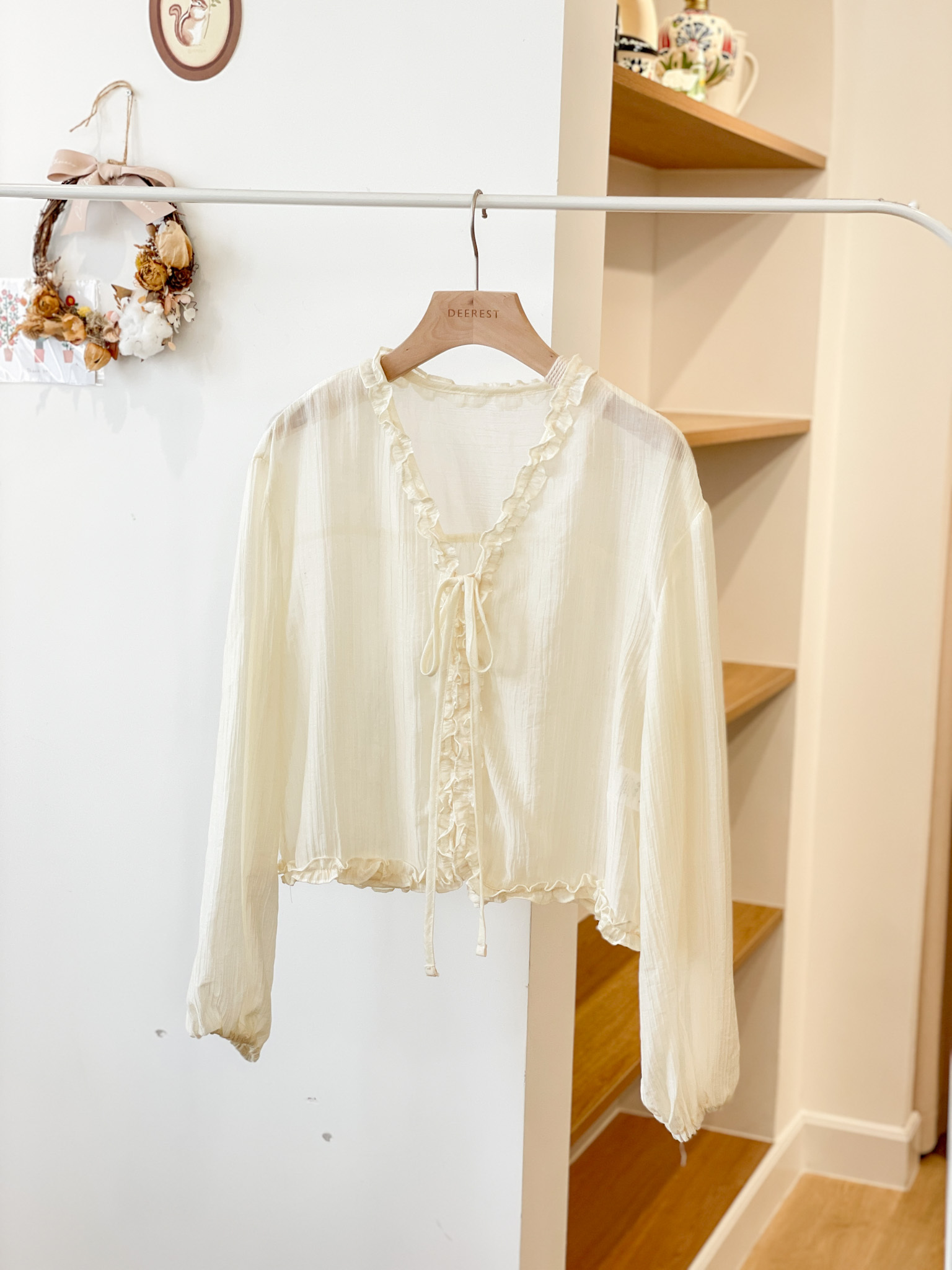 JK247 Moonbow Ruffles Sheered Jacket