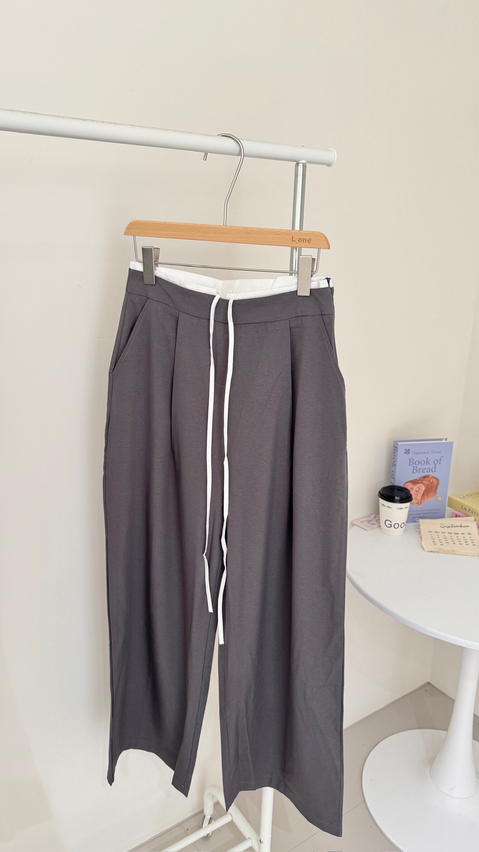 拼接褲頭西裝褲