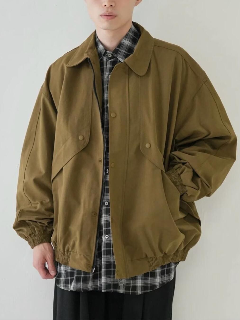 淨色反領拉鍊外套 ANSWER-009JK