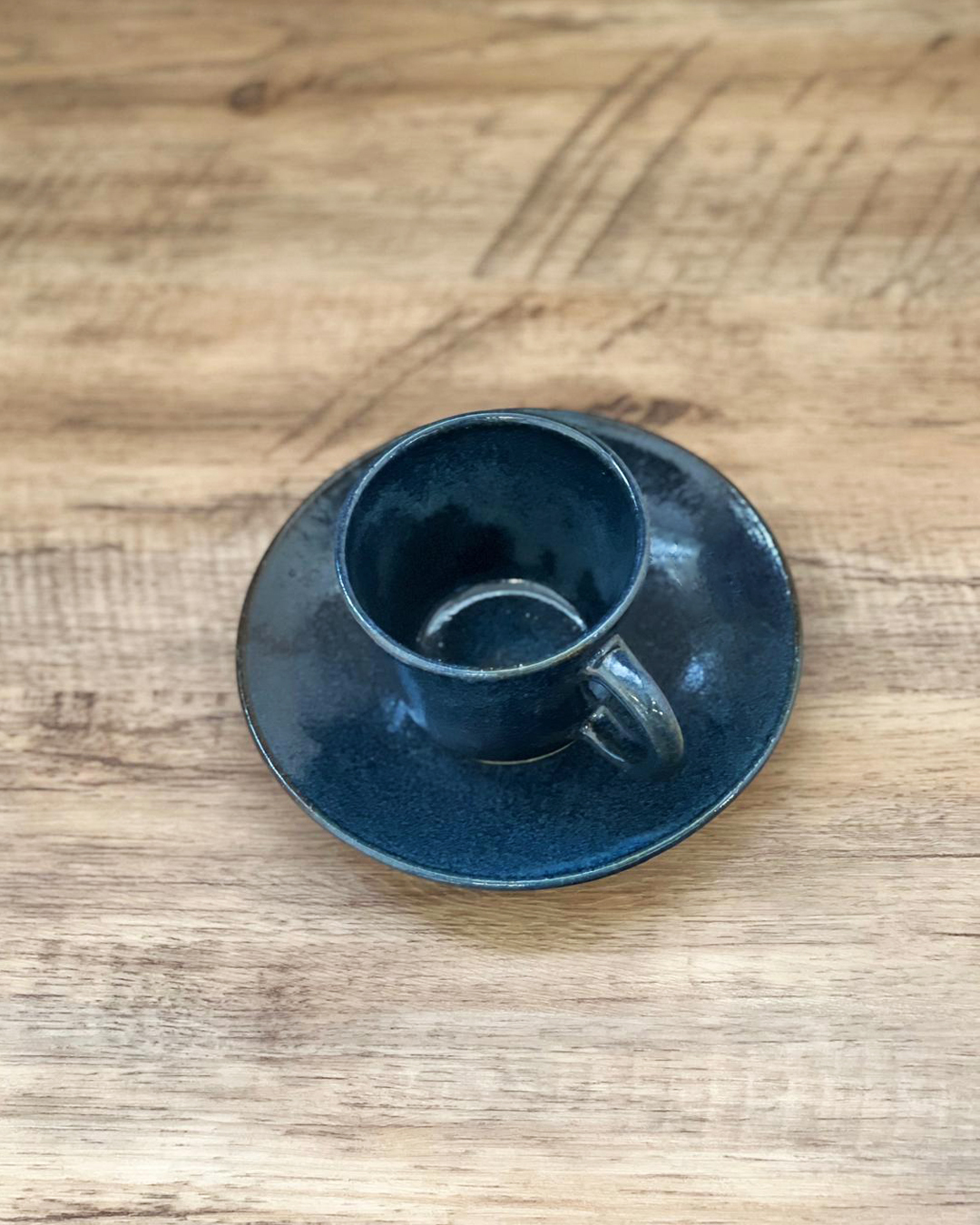 手工陶器 小巧咖啡杯碟套裝 紺窯｜信樂燒