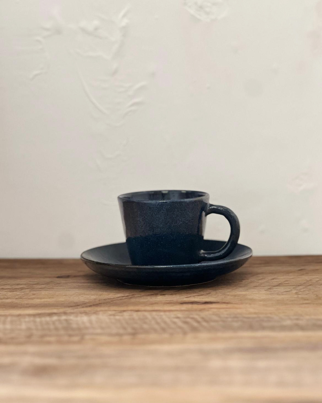 手工陶器 小巧咖啡杯碟套裝 紺窯｜信樂燒