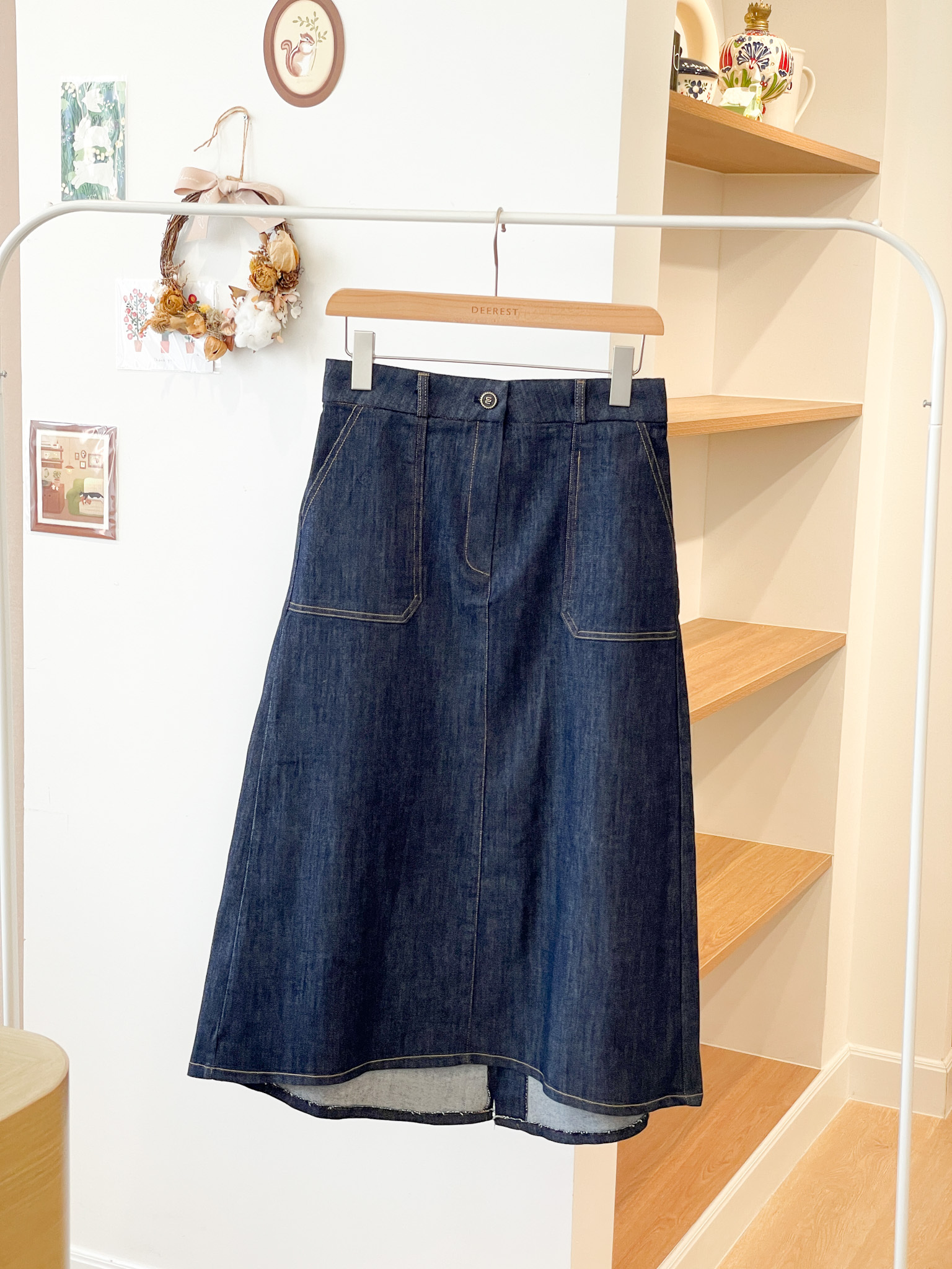 SK578 Classy Denim Long Skirt