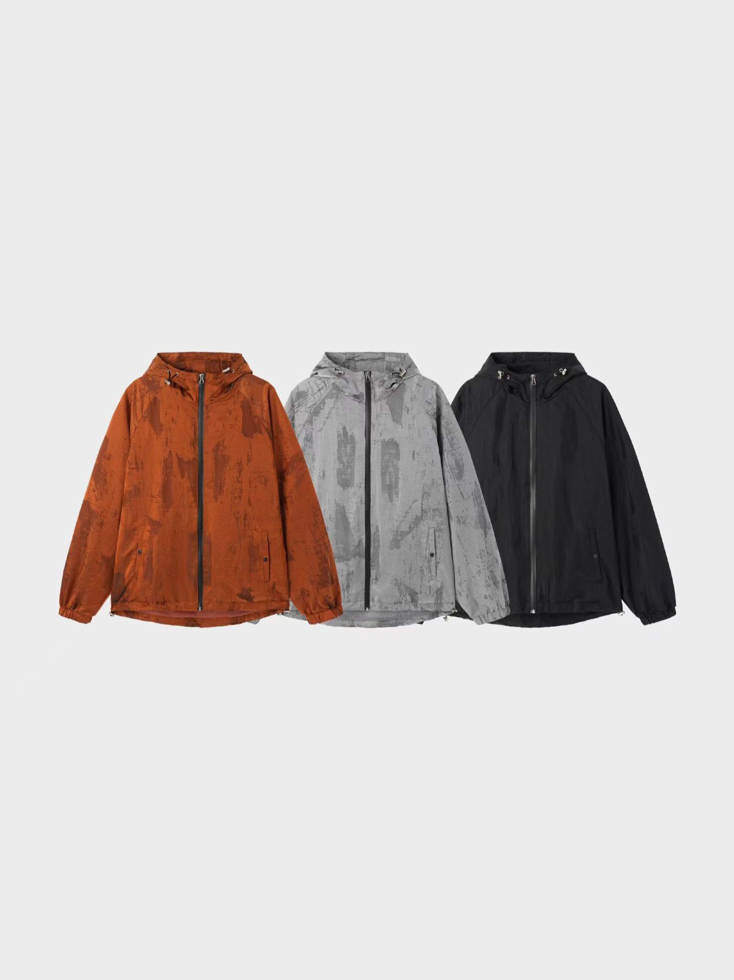 混色連帽拉鍊外套 ANSWER-011JK