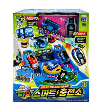 韓國直送 Tayo 小巴士救援 Tayo 智慧電動車充電站玩具組 含智慧 Tayo 和鑰匙