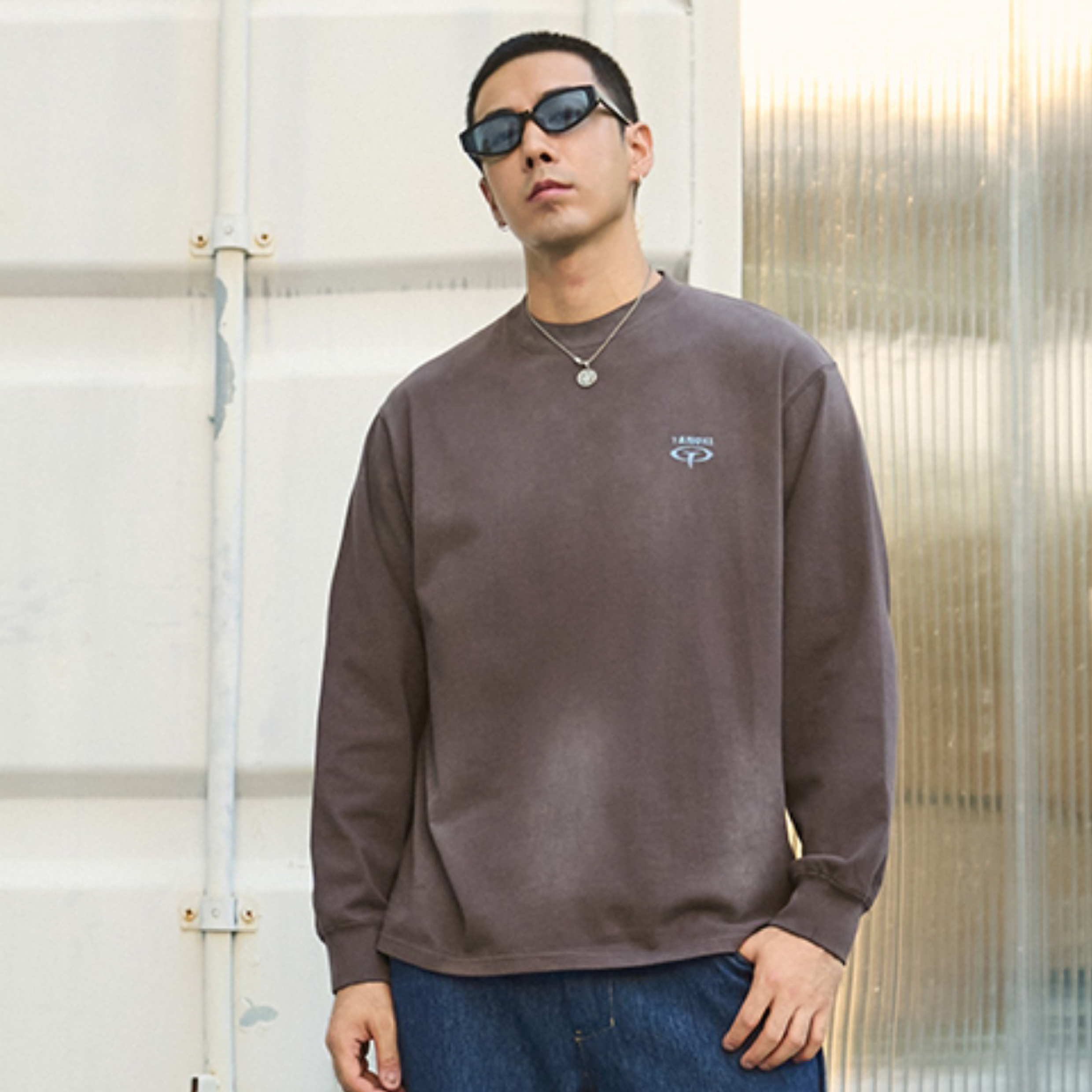 TANOXI Washed LS Tee 燕歸巢印花 水洗做舊長袖Tee [TNX-T385]