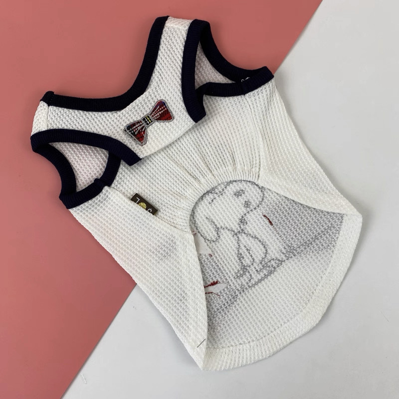 宠物猫狗 SNOOPY 衣服背心 红格子口袋