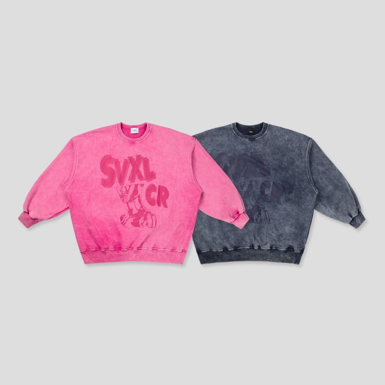 OverSize洗水英文字圖案衛衣 SVXL-090T