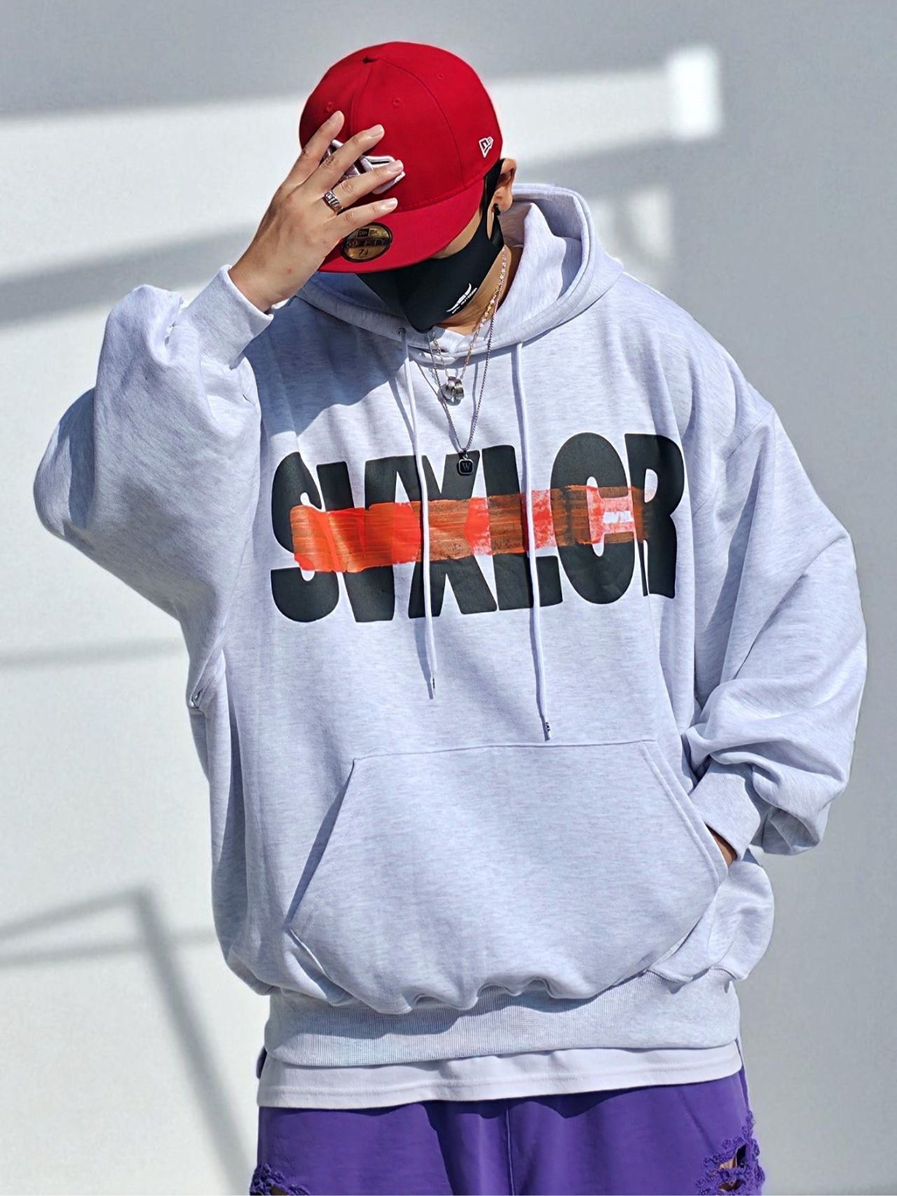 OverSize英文字連帽衛衣 SVXL-091T