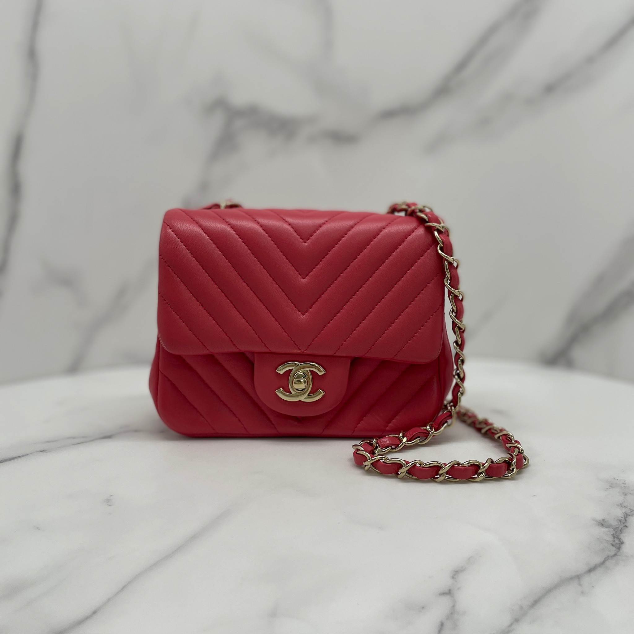 Chanel mini 17cm（Pink/V紋）