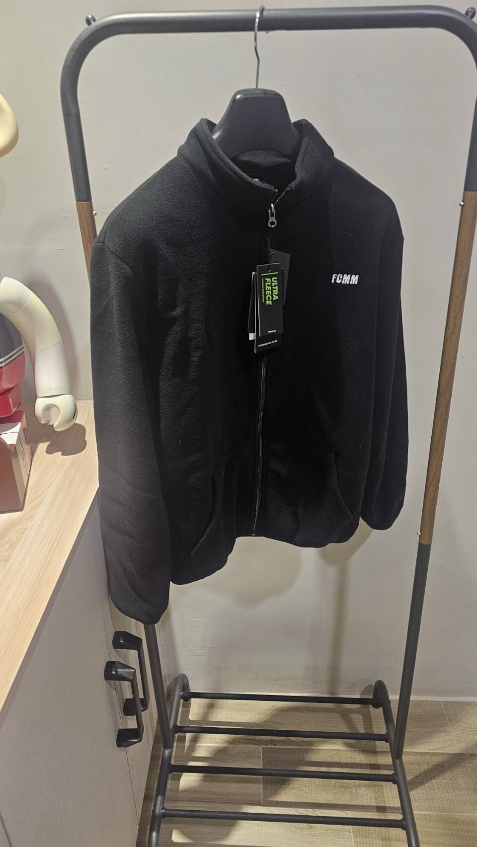 【現貨出清】韓國品牌 FCMM 搖粒絨 短刷毛 黑色外套 男女同款